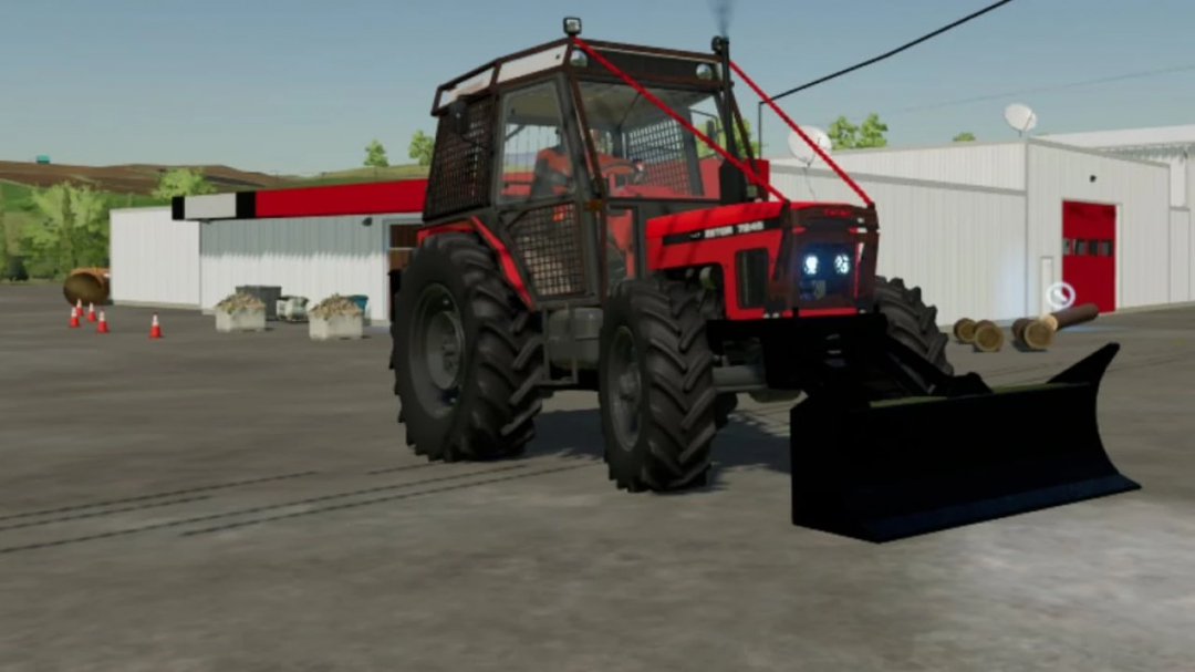 Farm simulator mod: Zetor 7745 UKT New Trebon V1.0.0.0 tractor with front blade for Farming Simulator 22.