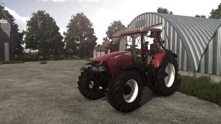 fs25-mods, Farming Simulator 25 mod featuring a red Case IH Maxxum tractor, a versatile farming vehicle for agricultural tasks.