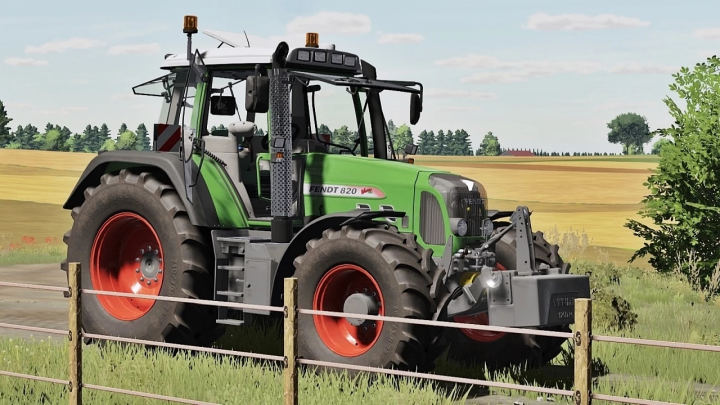 fs25-mods, Fendt 820 tractor mod from Farming Simulator 25, part of FS25 mods, with realistic design on a farm field.