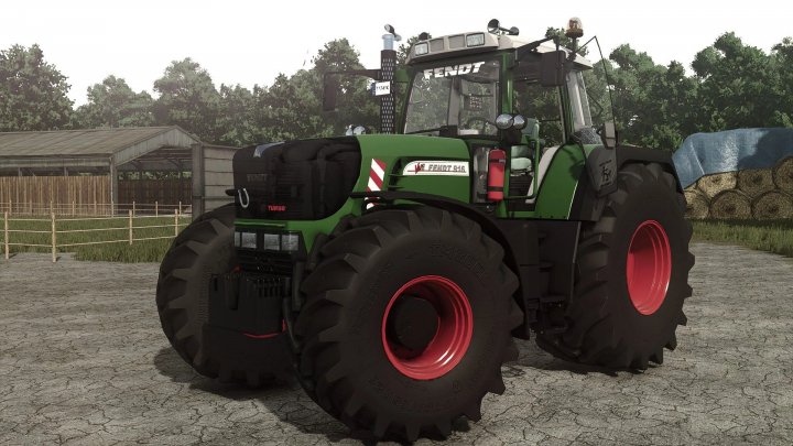fs25-mods,  Fendt 900 TMS Vario tractor mod in Farming Simulator 25, with large tires and green body, from FS25 mods.