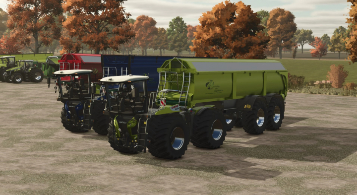 fs25-mods, Farming Simulator 25 mods featuring a green tractor with a large trailer, part of FS25 mods collection.