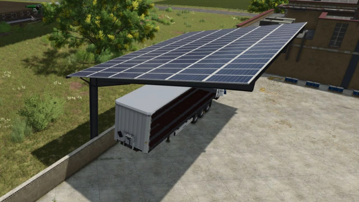 fs25-mods,  Solar panel shed mod in Farming Simulator 25, providing renewable energy for farm buildings with solar roof v1.0.0.0.