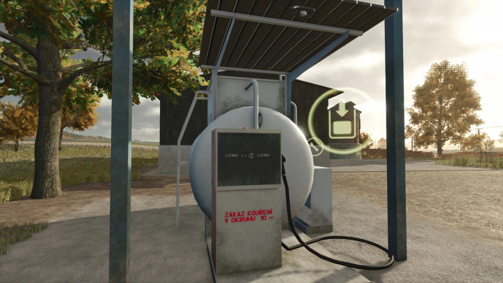 fs25-mods,  Farming Simulator 25 mod showing a small diesel tank with fuel pump, part of FS25 mods for efficient farm management.