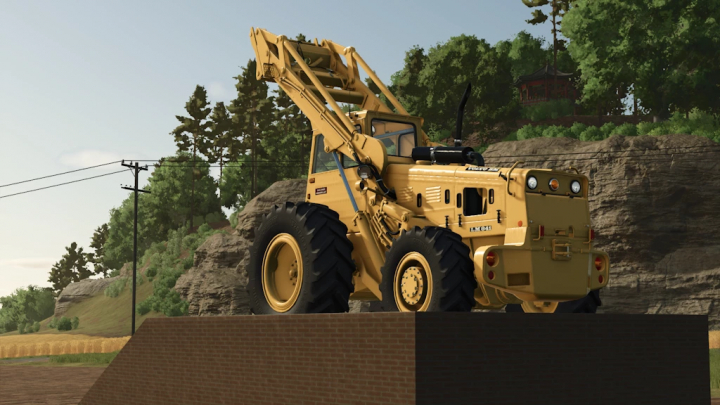 fs25-mods, Volvo LM 841 Rust Edition 1.1.0.0 mod for Farming Simulator 25, showcasing a yellow construction loader on a farm.