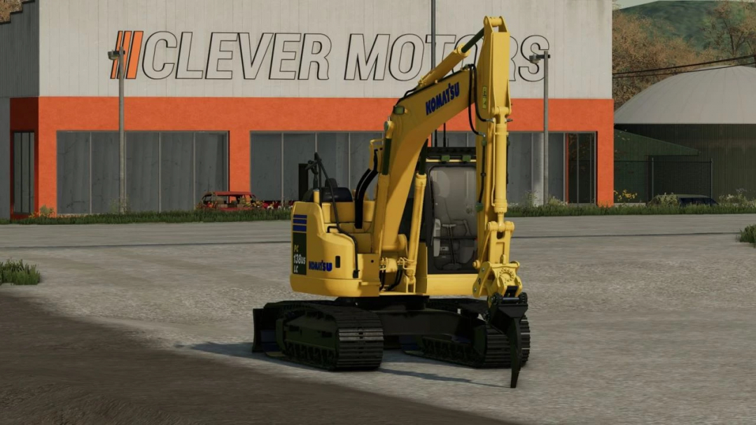 Farming Simulator 22 mod: Komatsu PC138 mini excavator, used for construction and excavation tasks.