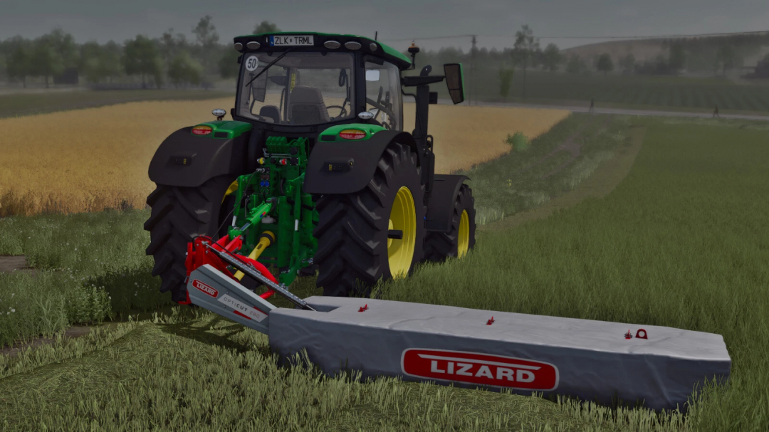 Farming Simulator 25 mod: Lizard OptiCut v1.0.0.0, a grass cutting machine for realistic farming tasks.