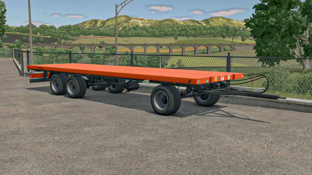 Farm Simulator 25 mod: Rinoagro Platforms Pack v1.0.0.0, flatbed trailer for transporting large equipment or materials in FS25.