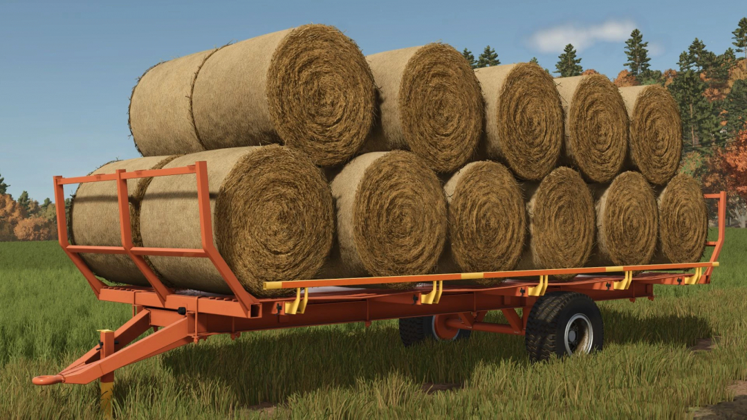 Farming Simulator 25 mod showing a trailer loaded with hay bales, part of the FS25 mods collection.