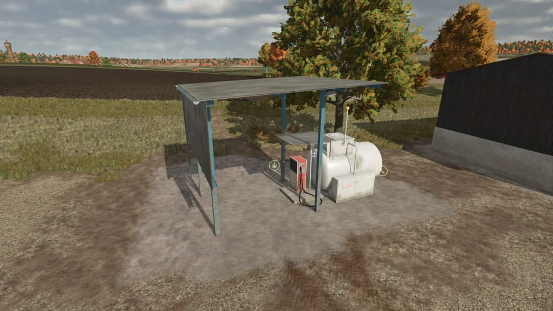 Small Diesel Tank v1.0.0.0 from FS25 mods, a compact fuel tank setup for Farming Simulator 25 with minimal cover.