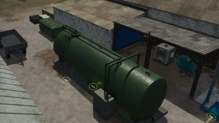 fs25-mods, Farming Simulator 25 mod: Automatic water distributor v1.0.0.0 installed on farm, providing automated water supply.