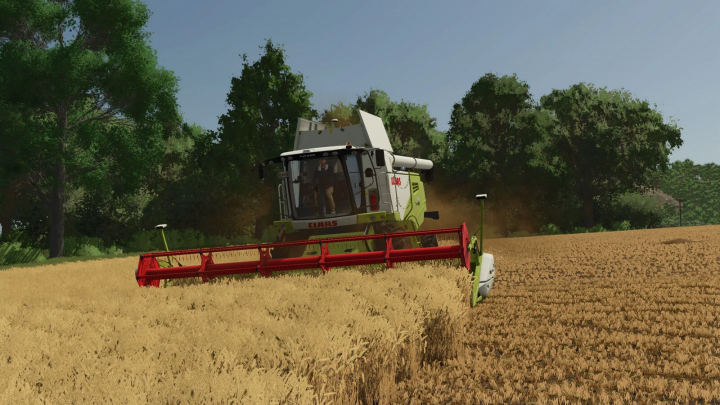 fs25-mods, Farming Simulator 25 mod: CLAAS TUCANO 580 harvesters working in a wheat field.