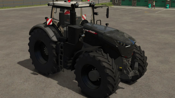 fs25-mods,  Fendt 1000 Vario Edit v1.0.0.0 mod in Farming Simulator 25, showing a detailed black tractor on a gravel surface, part of FS25 mods.