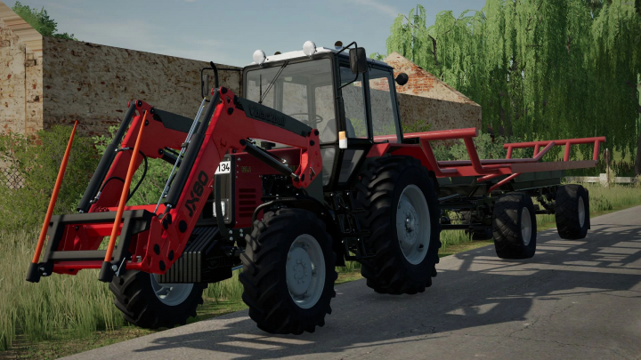 fs22-mods,  FS22 mods: A detailed view of the HW80 HUN Bale Trailer v1.0.0.0 on Farming Simulator 22.
