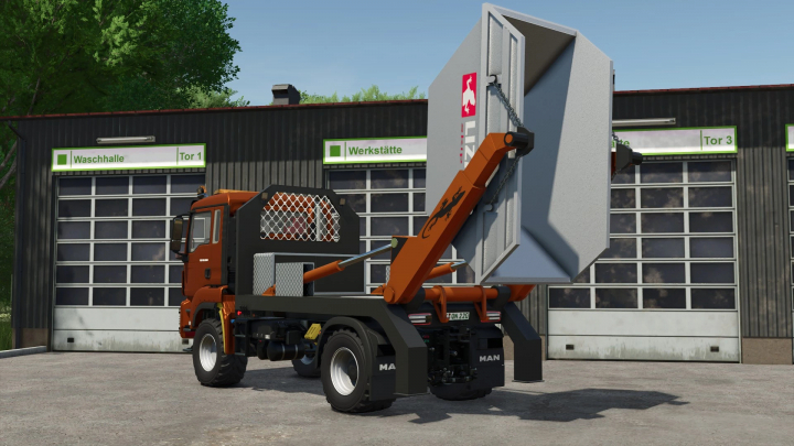 fs25-mods,  Farming Simulator 25 mod: MAN TGS 18.500 Skip Loader Truck for hauling and loading tasks.
