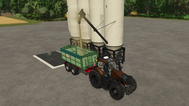 fs25-mods,  Farming Simulator 25 mod: Tractor with pig food production equipment for pig farming in FS25.