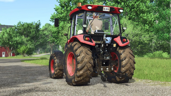 fs25-mods, Farming Simulator 25 mod: Zetor Major CL 80 tractor on a farm with green trees and a red building in the background.