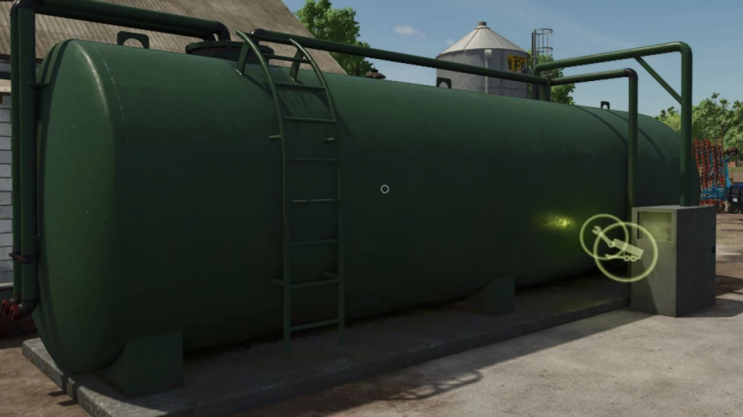 Farming Simulator 25 mods: Automatic water distributor v1.0.0.0, green water tank for irrigation.