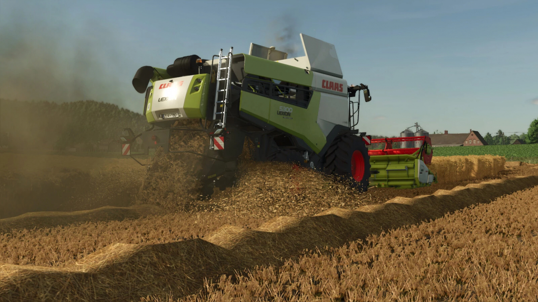 Farming Simulator 25 mod: CLAAS LEXION 8900-5300 harvesting wheat with the CLAAS LEXION 8900-5300 combine harvester.