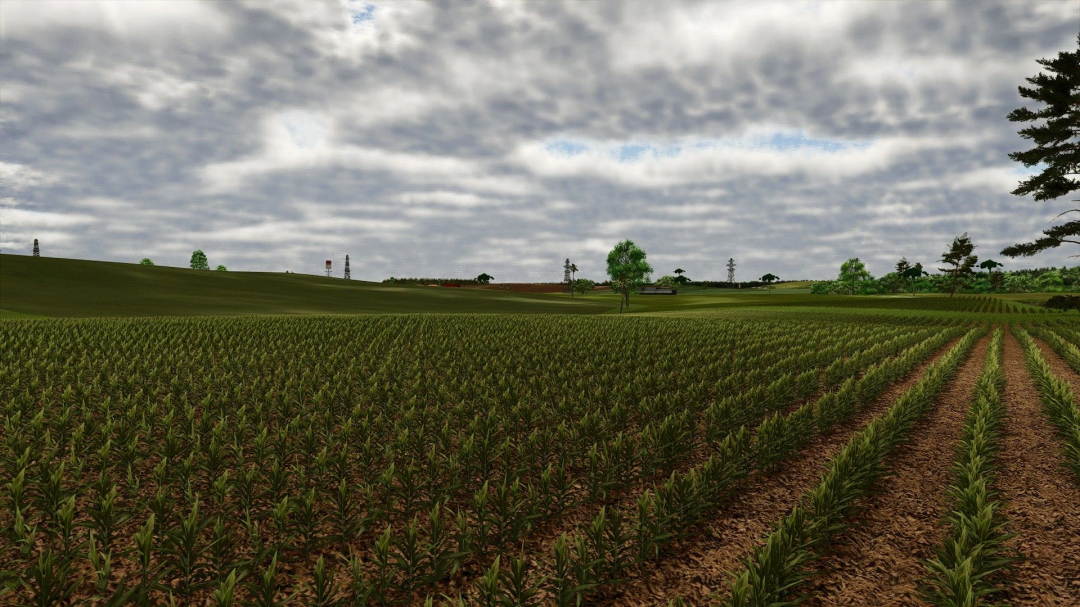 Farming Simulator 25 mod image of Campos Gerais Map v1.0.0.0 with cultivated fields and farm landscape.