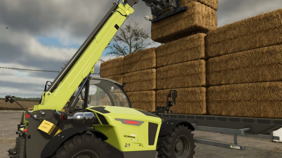 Farming Simulator 25 mod: CLAAS Scorpion 1052 Edition 24h Le Mans forklift lifting hay bales