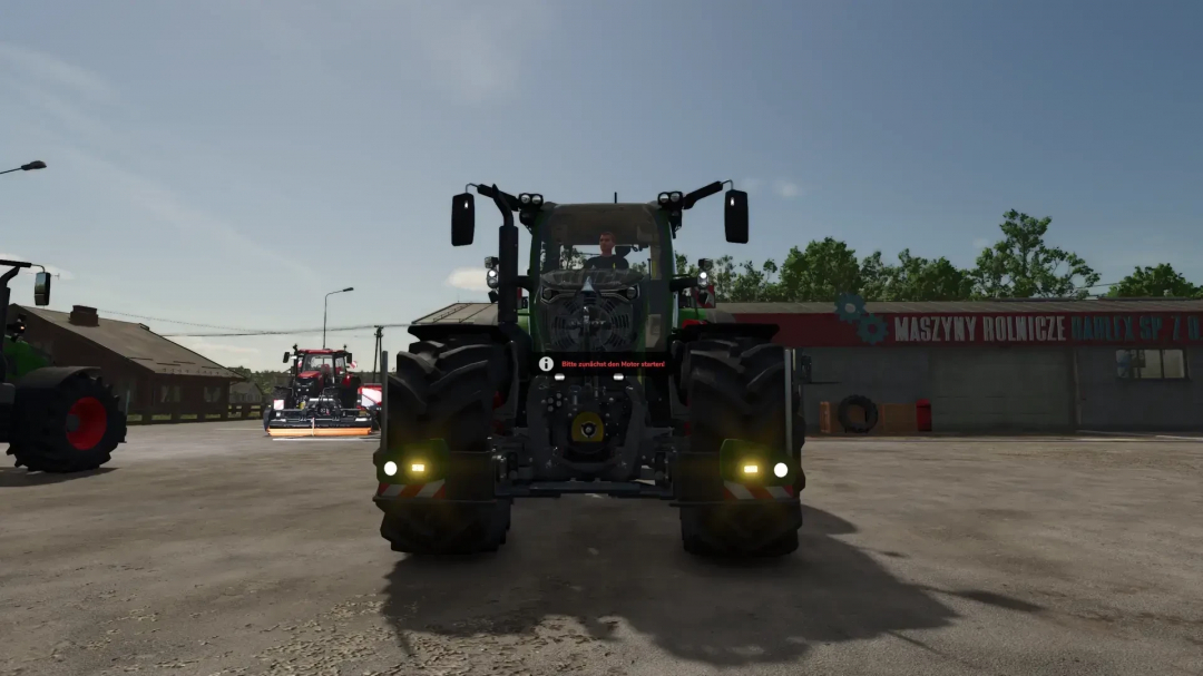 Fendt 700 tractor with Agribumper mod in Farming Simulator 25, front view showing details and modifications.