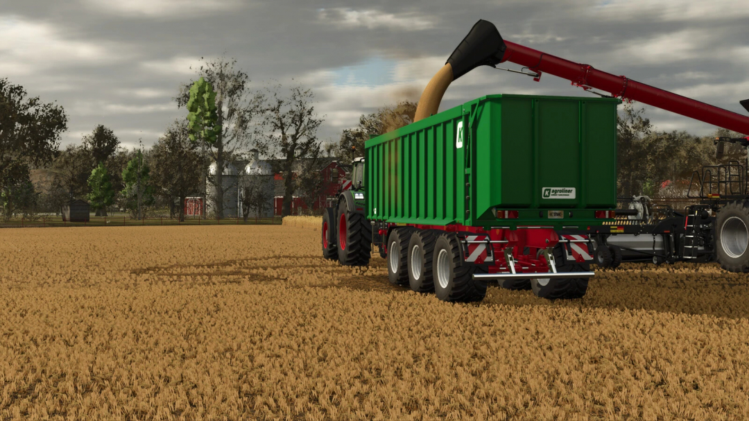 Farming Simulator 25 mod image showing a Kröger TAW 30 manure spreader in a wheat field, part of FS25 mods.