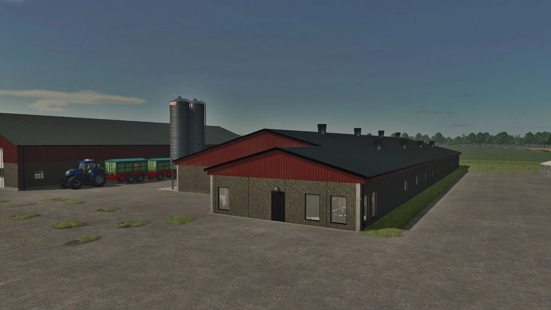 Farming Simulator 25 mod: Swedish Pigshed v1.0.0.0, farm building with animals and equipment for FS25 mods.