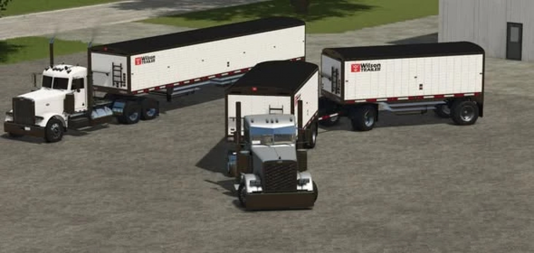 Farming Simulator 25 mods: Wilson Trailer Pack v1.0.0.0 includes three different trailers for transporting goods in the game.