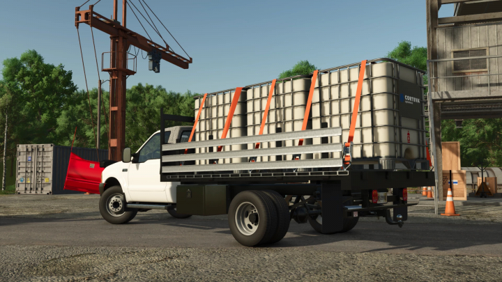 fs25-mods, Farming Simulator 25 mod featuring a white truck with large water tanks, part of the FS25 mods collection