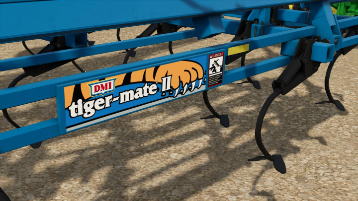 fs25-mods,  Farming Simulator 25 mods: DMI Tiger-mate II v1.0.0.0 mower for FS25 with blue frame and tiger logo.