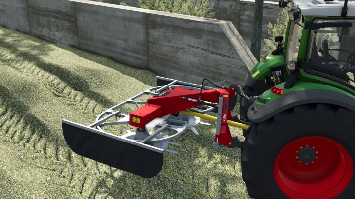 fs25-mods,  Farming Simulator 25 mod: tractor using Fliegl Duo v1.0.0.0 attachment for land management on the field.