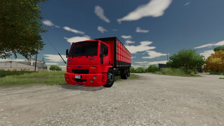 fs22-mods,  Farming Simulator 22 mod showcasing the Ford Cargo Edit v1.0.0.0 truck in the game environment.