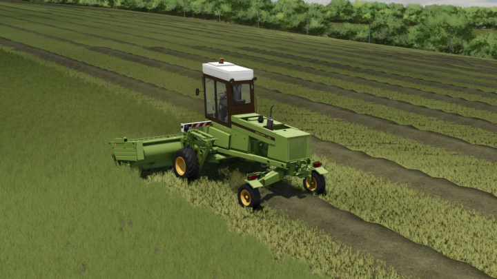 fs25-mods, Farming Simulator 25 mod: Fortschritt E 303 Pack in action on the field, featuring a green tractor equipped with farming implements.