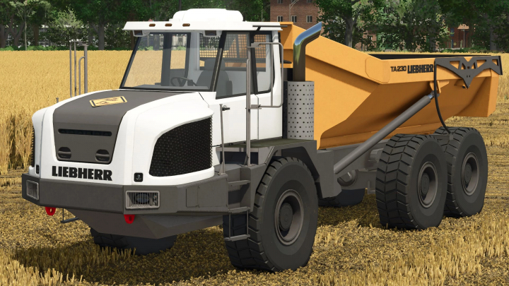 fs25-mods, Farming Simulator 25 mod: Liebherr TA 230 v1.0 wheel loader in a wheat field, detailed agricultural equipment.