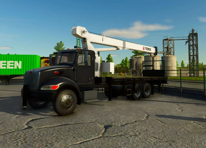 fs25-mods, FS25 mod: Peterbilt 340 truck with crane, used for farming and construction in Farming Simulator 25.