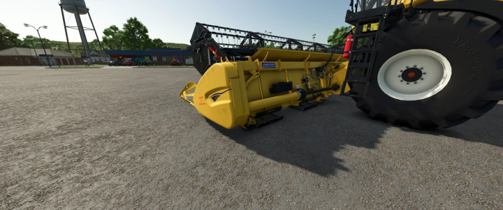 fs25-mods, Farming Simulator 25 mod showing the Varifeed 28ft as Claas & New Holland, a yellow agricultural implement for harvesters.