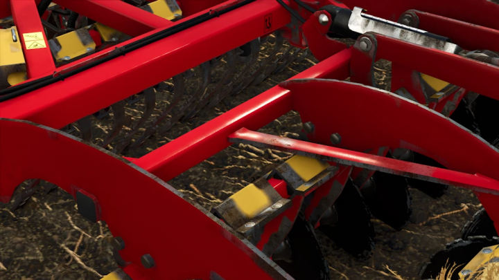 fs25-mods, Farming Simulator 25 mod: Väderstad Rapid A800S Rust Edition 1.0.0.0, a red soil cultivator on a farm field.