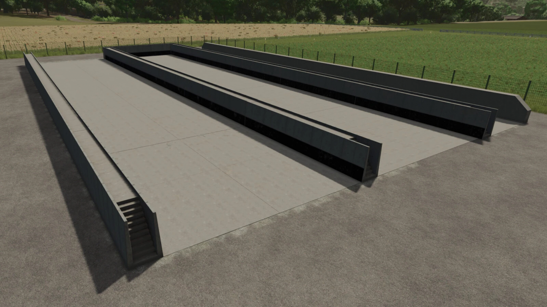 Farming Simulator 25 mod: Bunkersilo Pack v1.0.0.0 for efficient silage storage in Farming Simulator 25.