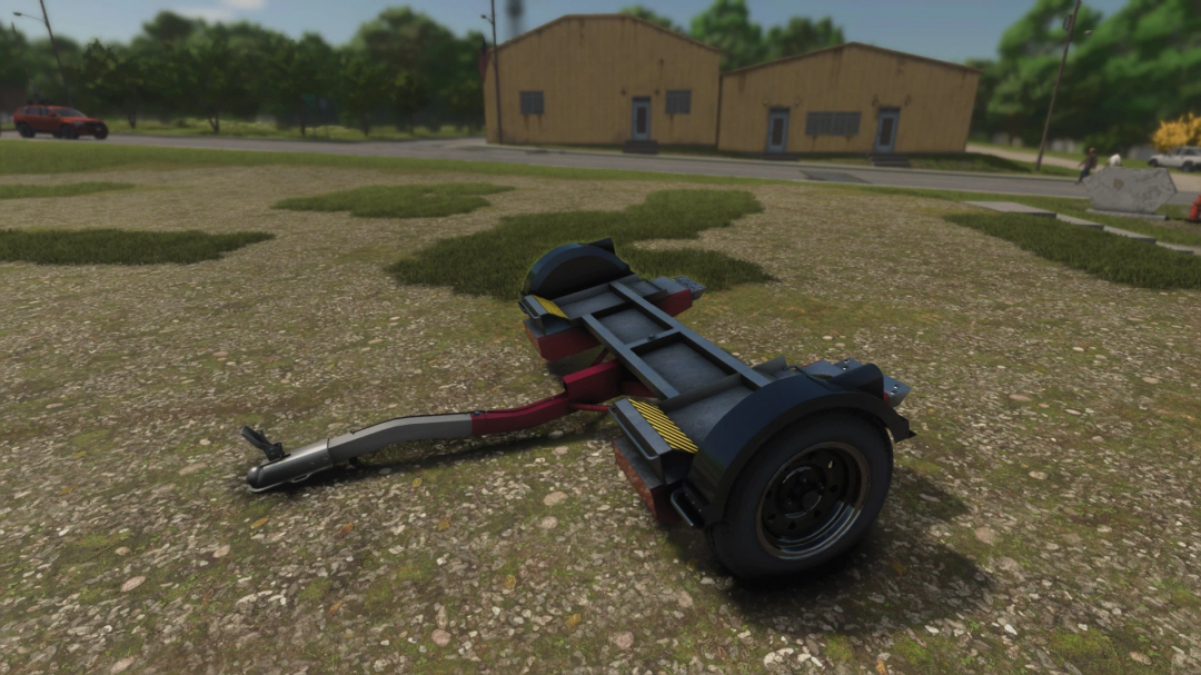 FS25 Tow Dolly v1.0.0.0 mod for Farming Simulator 25, showcasing a tow dolly used for hauling vehicles.
