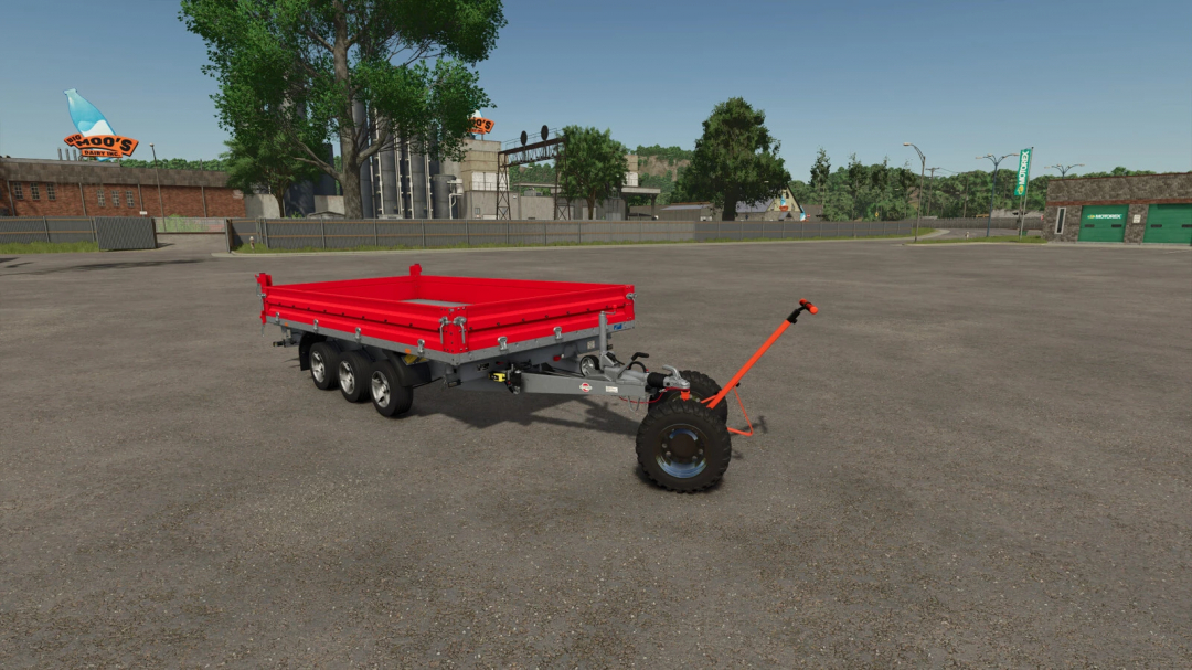 Farming Simulator 25 mod: Farmyard Trailer Dolly v1.0.0.0, a versatile trailer for transporting goods on farms.