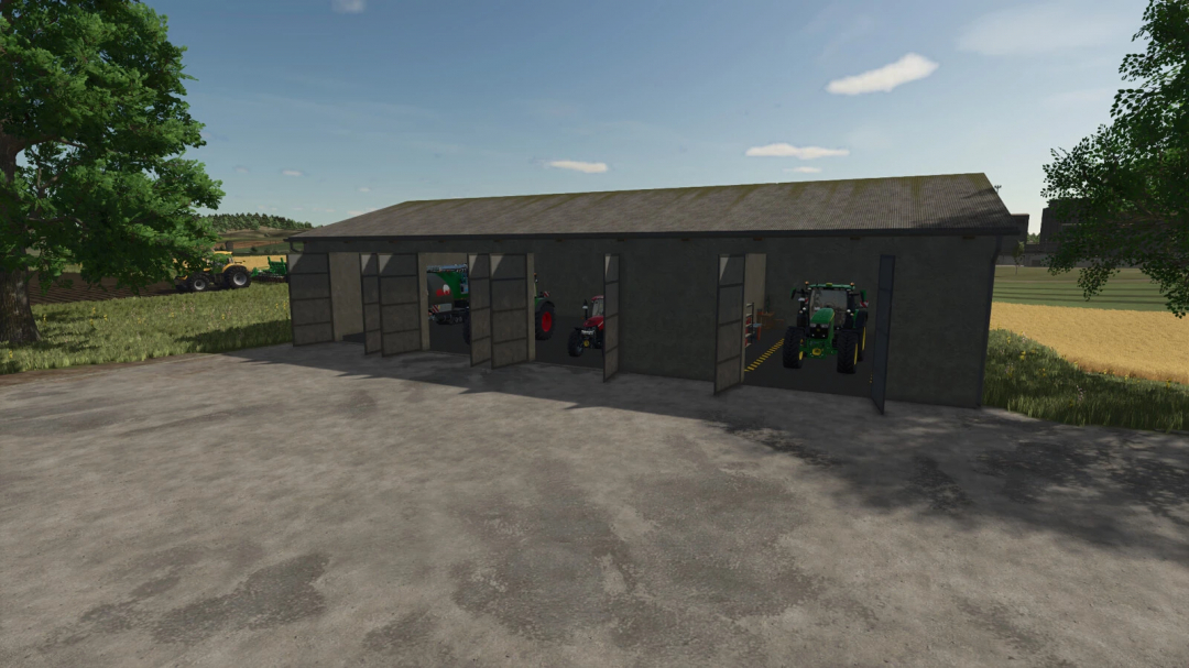 Garage with service for tractors and farming equipment in Farming Simulator 25, part of FS25 mods, Garage With Service v1.0.0.0.