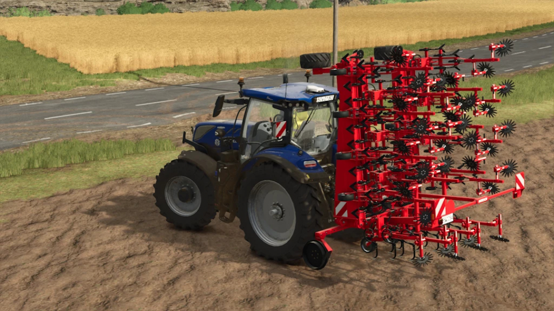 Farming Simulator 25 mod: Horsch Transformer 12 VF Rust Edition for detailed field cultivation.