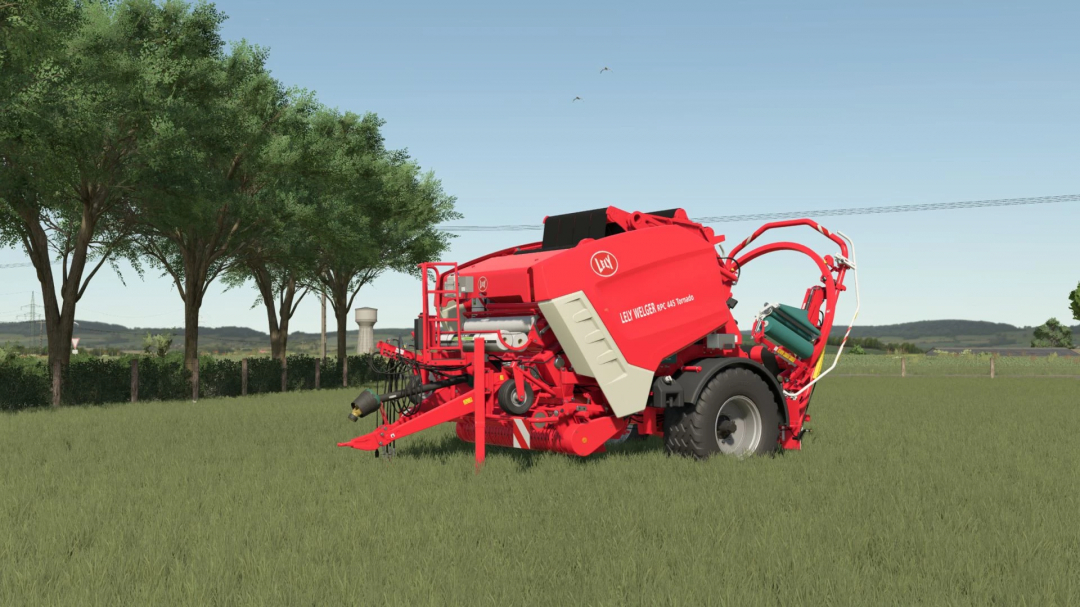 Farming Simulator 25 mod: Lely Welger RPC 445 Tornado baler for realistic farming experience.