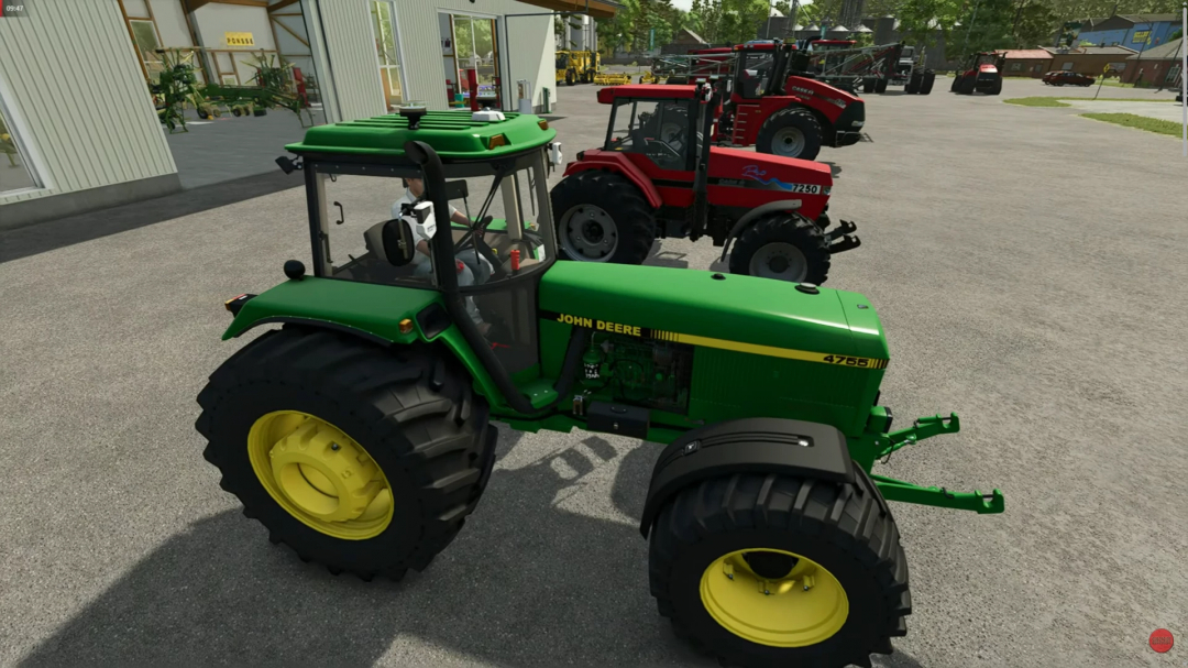 Farming Simulator 25 mod featuring a green John Deere 4755 tractor from Mod Pack 17 By Stevie v1.0.0.0.