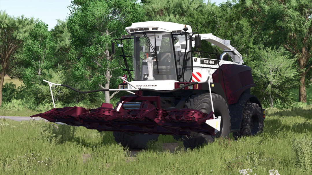 Farming Simulator 25 mod featuring the Rostselmash 1403 Pack v1.0.0.0, a soil cultivation implement in a grassy field.