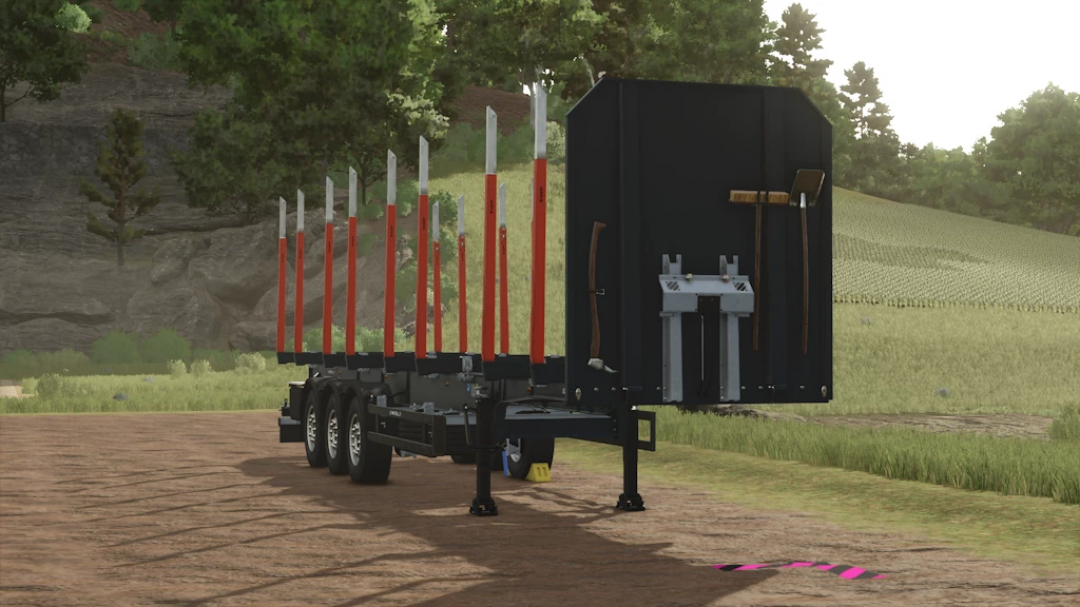 Farming Simulator 25 mod: Schwarzmueller Trailer Pack 1.0.0.0 with multiple trailers for transporting logs in FS25.