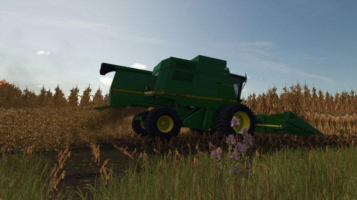 fs25-mods, Farming Simulator 25 mod: John Deere 9400-9500 combines harvesting crops in a field.
