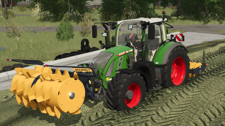 fs25-mods, Fendt 700 Vario Gen6 tractor with Mammut roller for Farming Simulator 25 mods.
