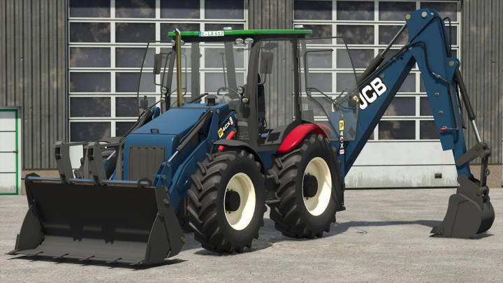 fs25-mods, Farming Simulator 25 mods: JCB CX3/CX4 backhoe loader with front bucket and backhoe attachment.