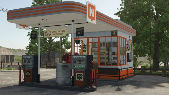 fs25-mods, Farming Simulator 25 mods - Old Polish CPN Gas Station v1.0.0.0, detailed recreation of a classic Polish gas station in FS25.